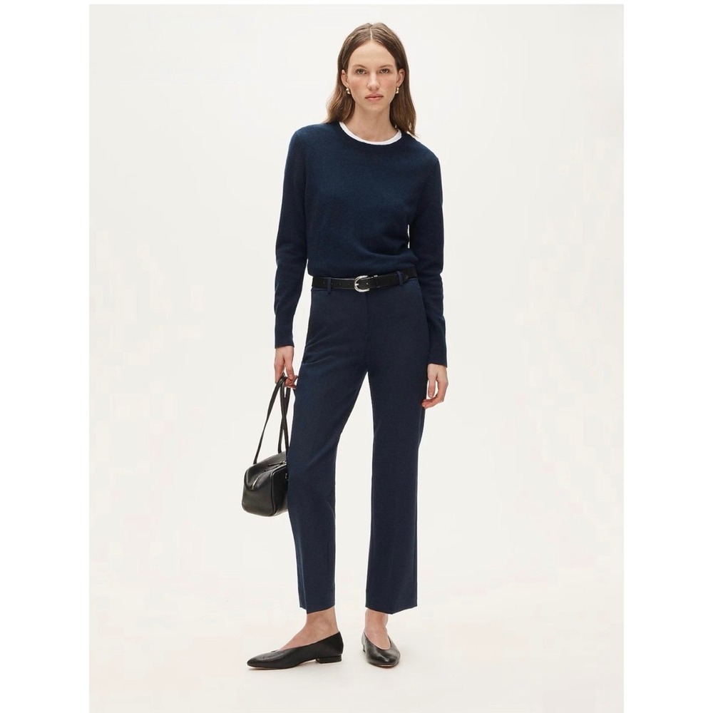 J.Crew Kaya Bi-Stretch Cotton Kick Flare Pants Navy Size 12